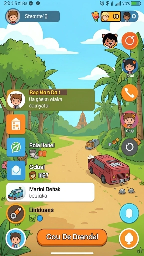langit99 - Screenshot interaksi sosial dengan pemain lain.